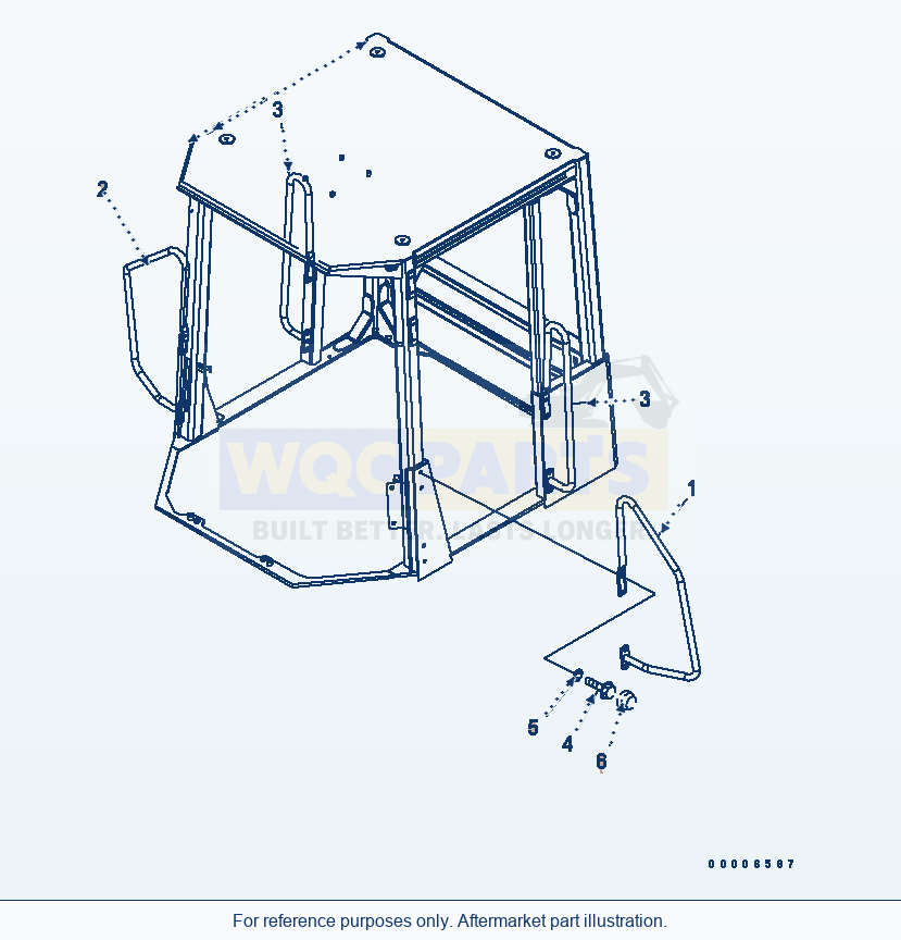 Komatsu WA380-5 Rops And Head Guard Canopy (Handrail) parts diagram