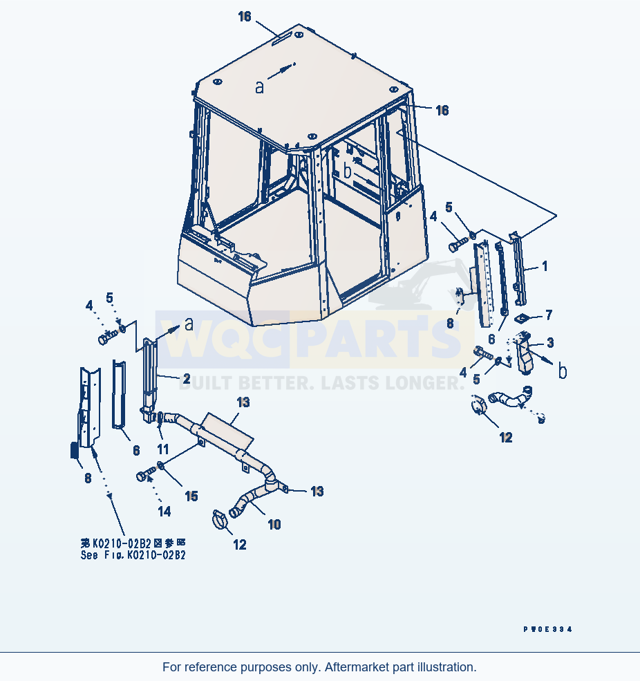 Komatsu WA380-5 Rops Cab (Air Conditioner Side Duct And Plate) parts diagram