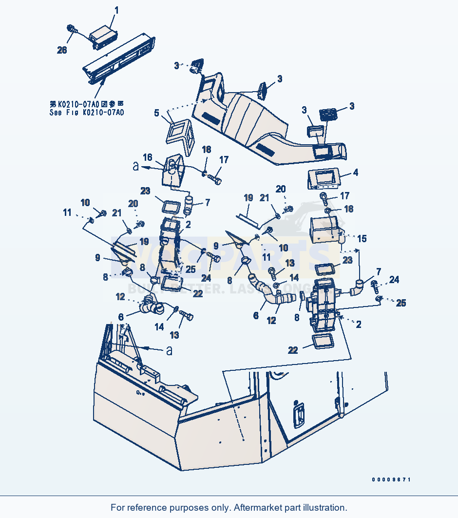 Komatsu WA380-5 Rops Cab (Air Duct) parts diagram