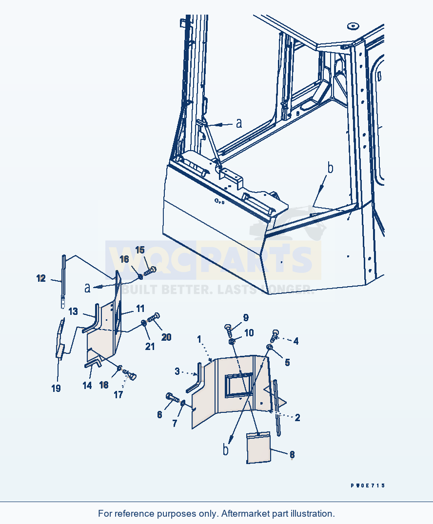 Komatsu WA380-5 Rops Cab (Cover) (Without Air Conditioner) parts diagram