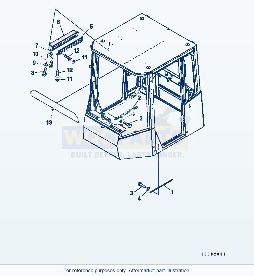 Komatsu WA380-5 Rops Cab (Door Related Parts) (Except Japan) parts diagram