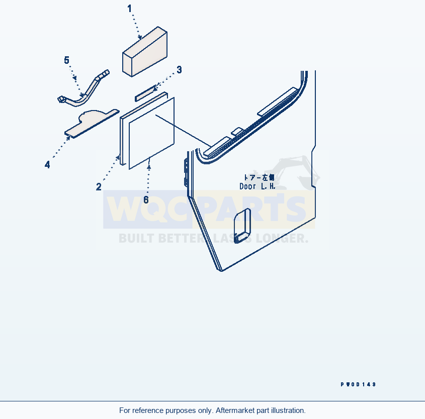 Komatsu WA380-5 Rops Cab (Door Sheet, L.H.) parts diagram