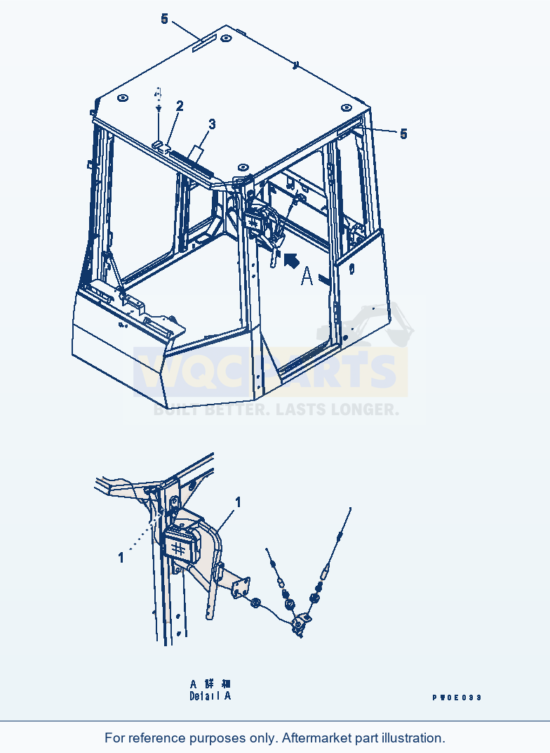 Komatsu WA380-5 Rops Cab (Gps Antenna) parts diagram