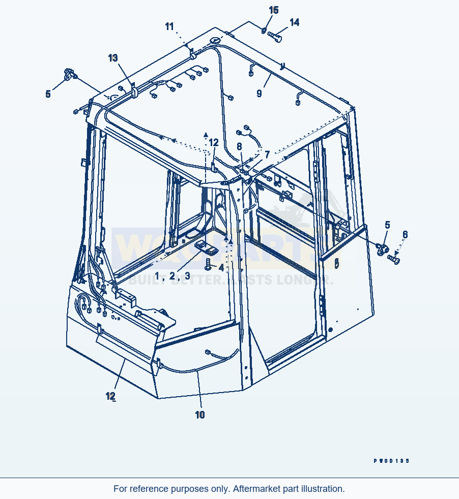 Komatsu WA380-5 Rops Cab (Room Lamp) parts diagram