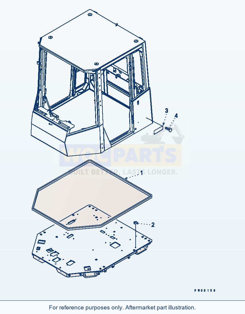 Komatsu WA380-5 Rops Cab (Seal And Plates) parts diagram