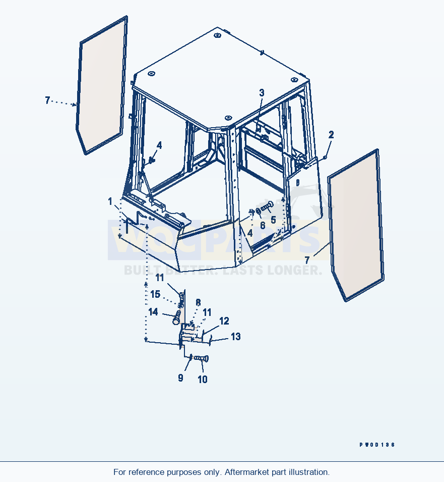 Komatsu WA380-5 Rops Cab (Window Washer) parts diagram