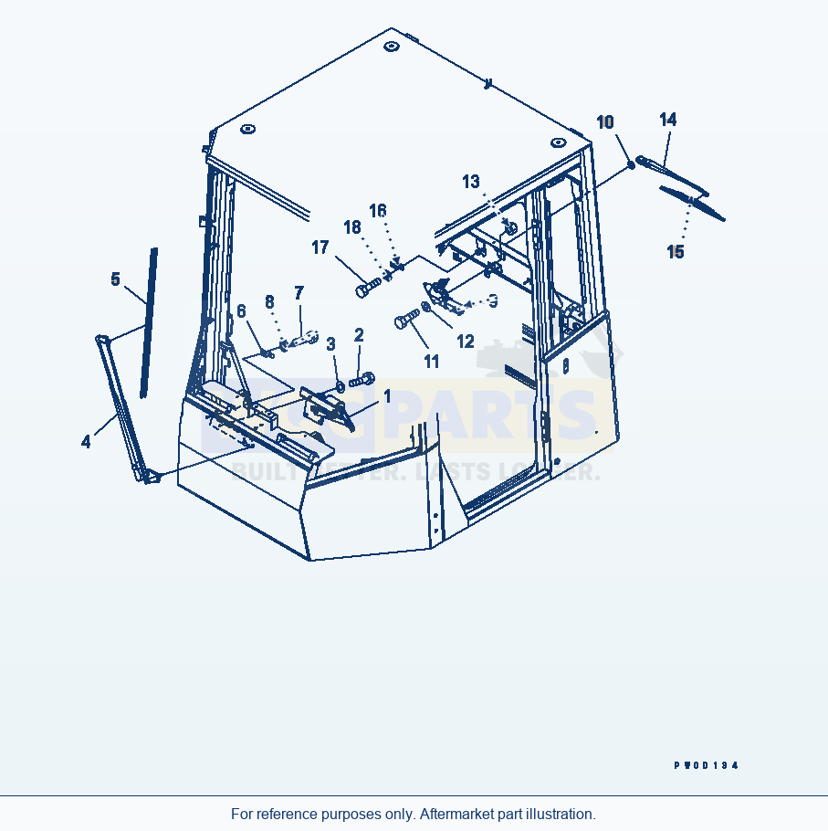 Komatsu WA380-5 Rops Cab (Wiper) parts diagram