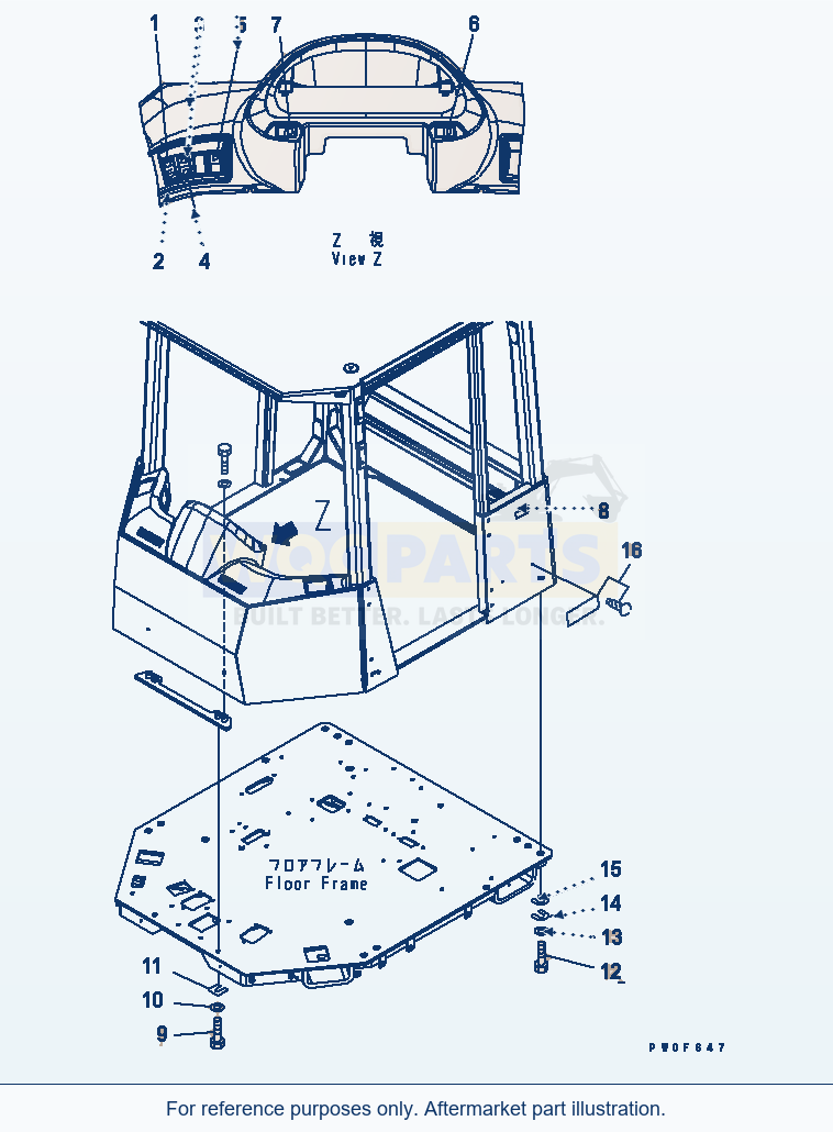 Komatsu WA380-5 Rops Canopy (Decal) parts diagram