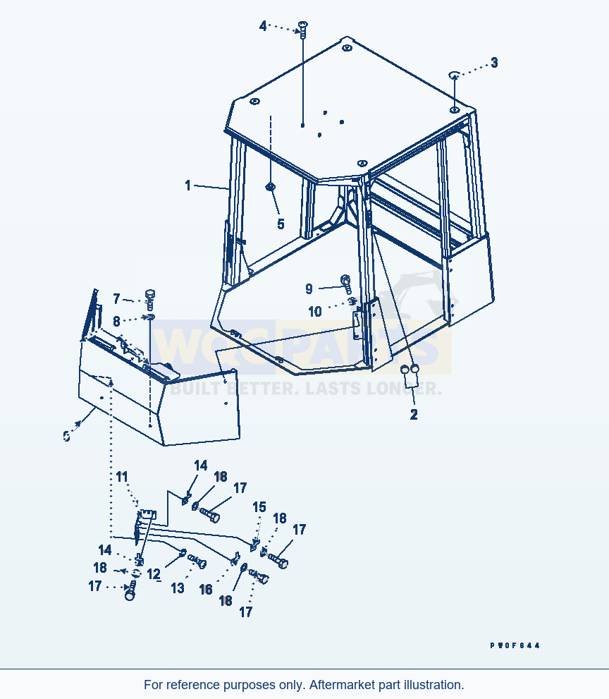Komatsu WA380-5 Rops Canopy parts diagram