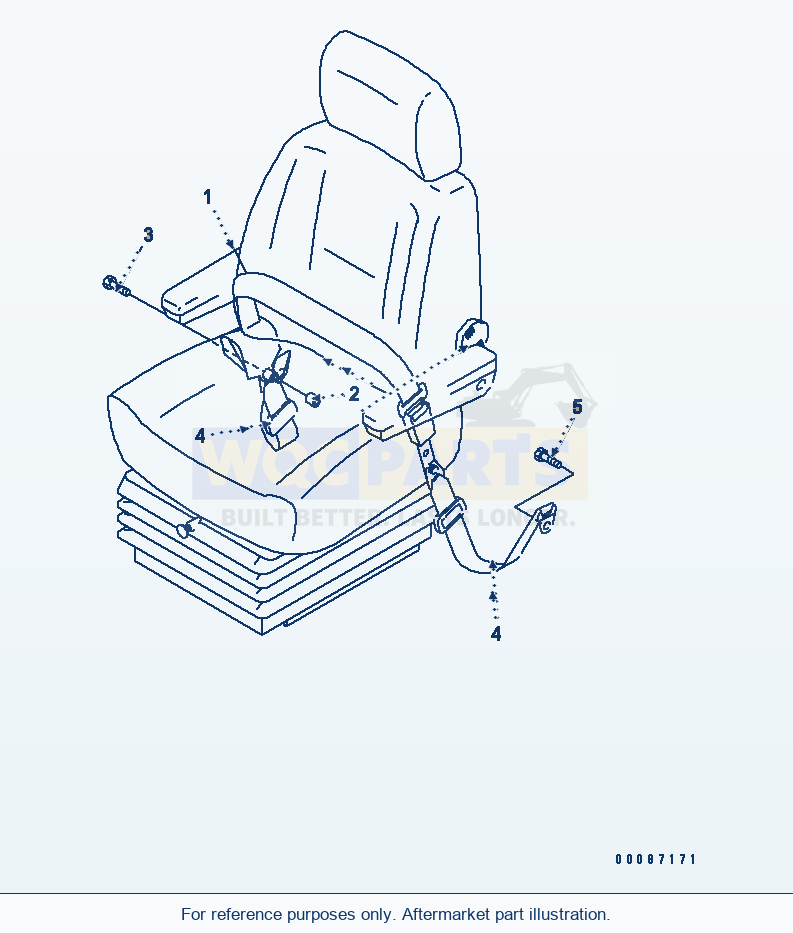 Komatsu WA380-5 Seat Belt (78 mm) (Kab) parts diagram
