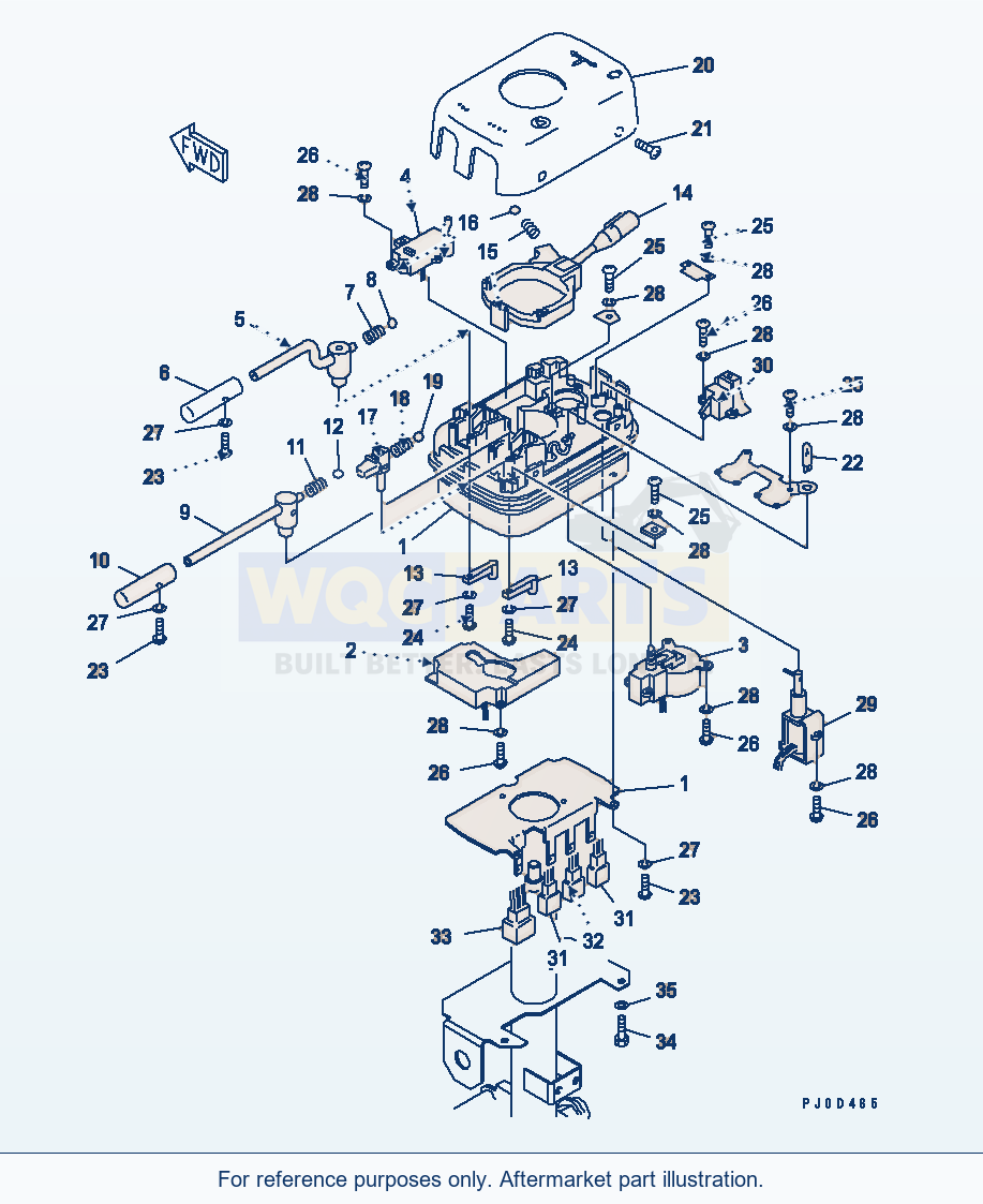 Komatsu WA380-5 Transmission Control Switch Serial 60001-UP parts diagram
