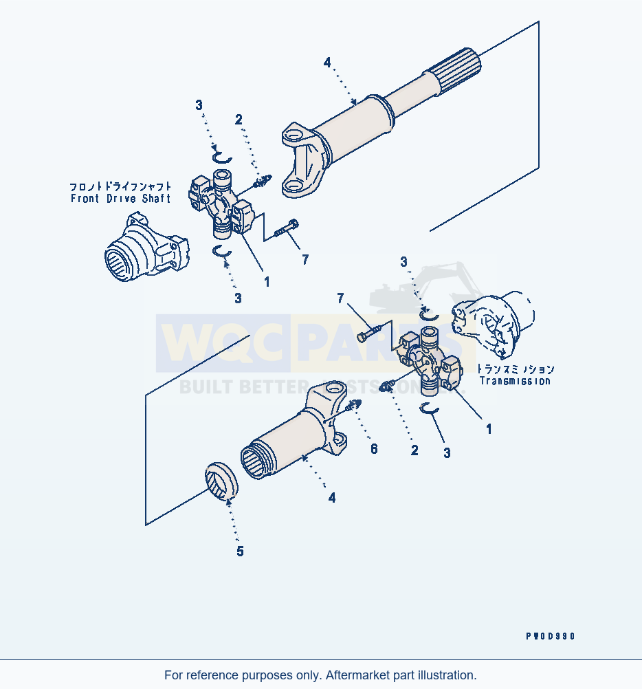 Komatsu WA380-5 Drive Shaft Serial 60001-UP (OVERSEAS VERSION) parts diagram