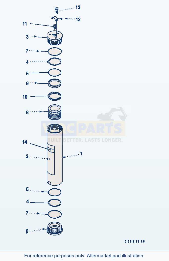 Komatsu WA380-5 Accumulator (For Ecss)(#62346-) parts diagram