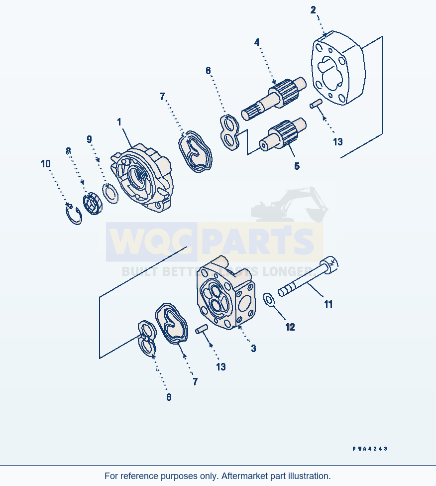 Komatsu WA380-5 Hydraulic Pump (For Emergency Steering) parts diagram