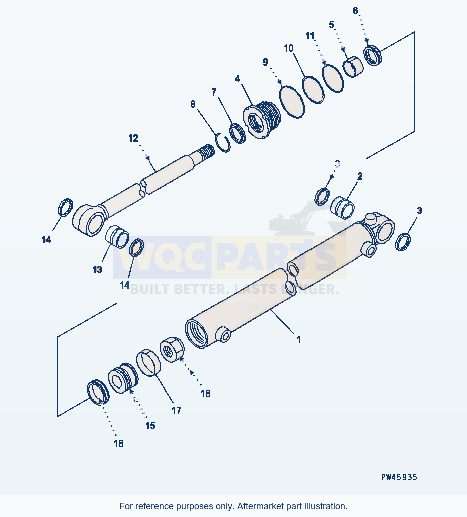 Komatsu WA380-5 Slide Cylinder(#60001-60174) parts diagram