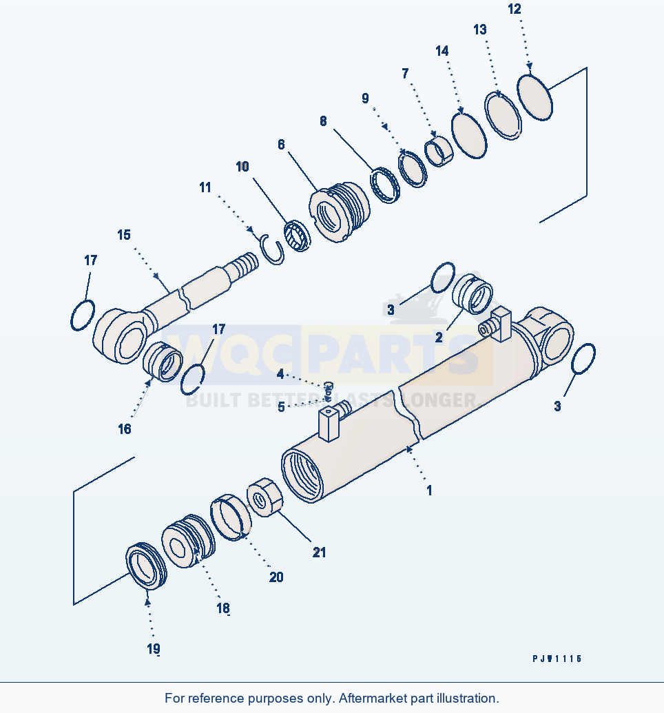 Komatsu WA380-5 Steering Cylinder parts diagram
