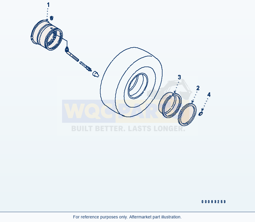 Komatsu WA380-5 Rim (For 23.5-25 Tubeless Tire 3-Piece) parts diagram