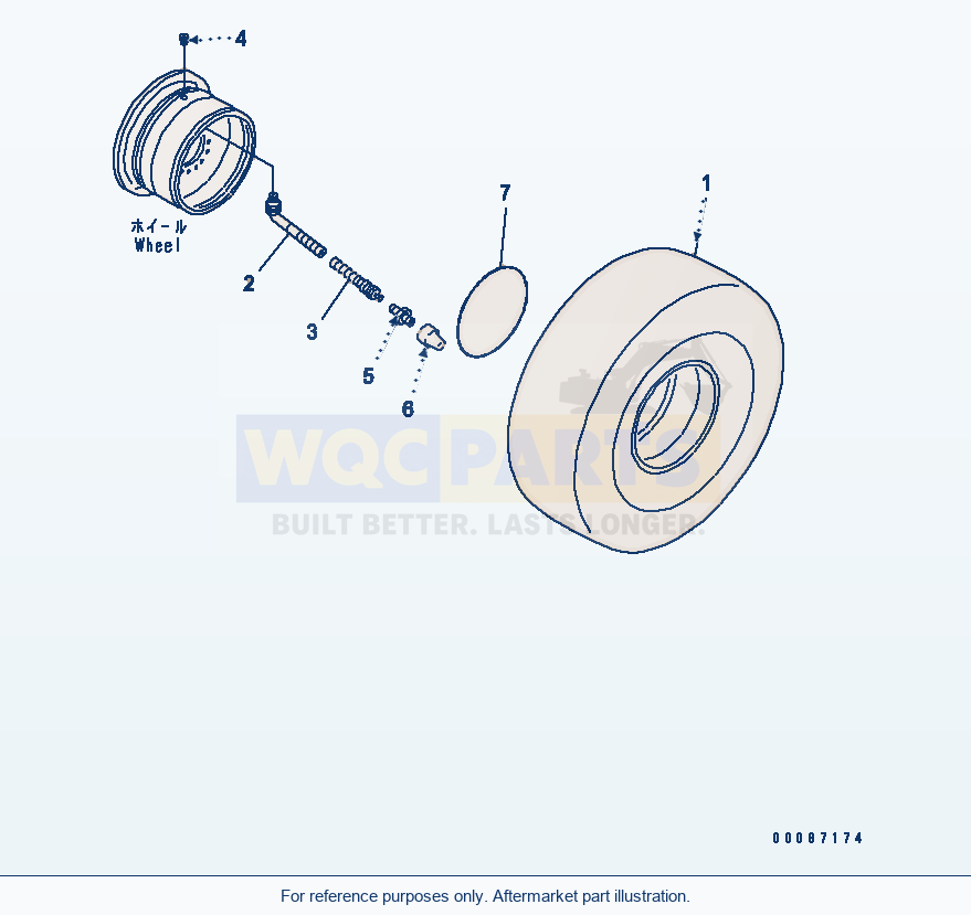 Komatsu WA380-5 Tire (23.5-25-12Pr-L2, Tubeless Tire)(#60521-) parts diagram