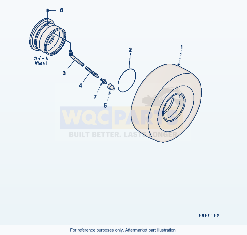 Komatsu WA380-5 Tire (23.5-25-16Pr-L3, With Tube Tire) (Toyo) parts diagram