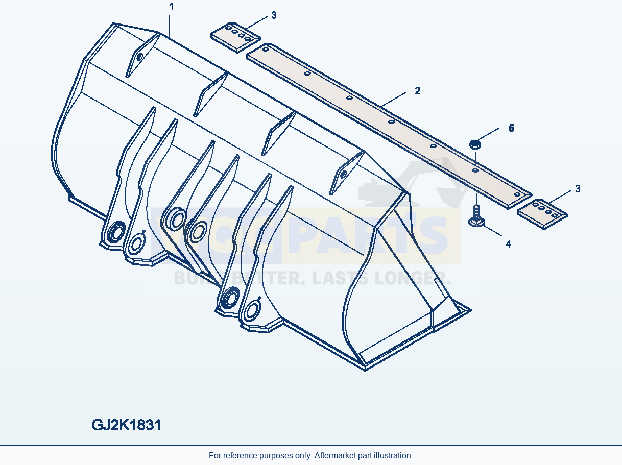 Komatsu WA380-5 Bucket 4.5m³ (W Boc) parts diagram