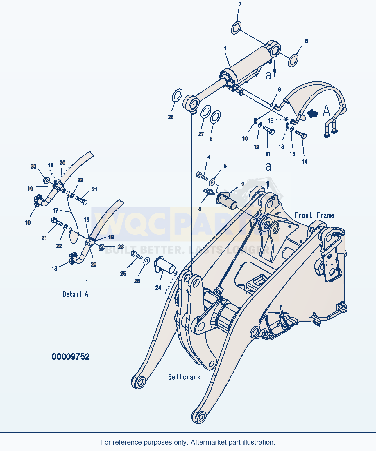 Komatsu WA380-5 Bucket Cylinder (For High Lift) parts diagram