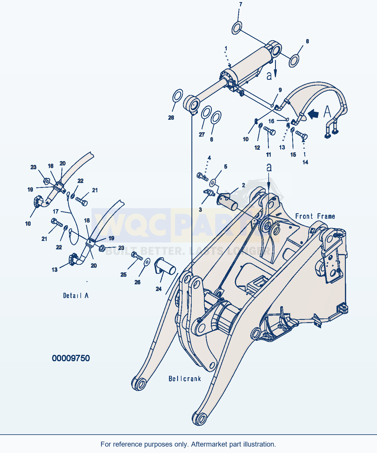 Komatsu WA380-5 Bucket Cylinder Serial H50051 - UP parts diagram