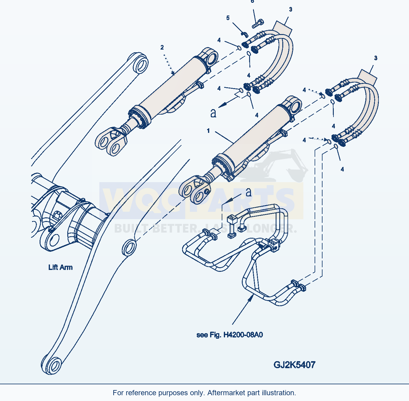 Komatsu WA380-5 Lift Cylinder Serial H50051 - UP parts diagram