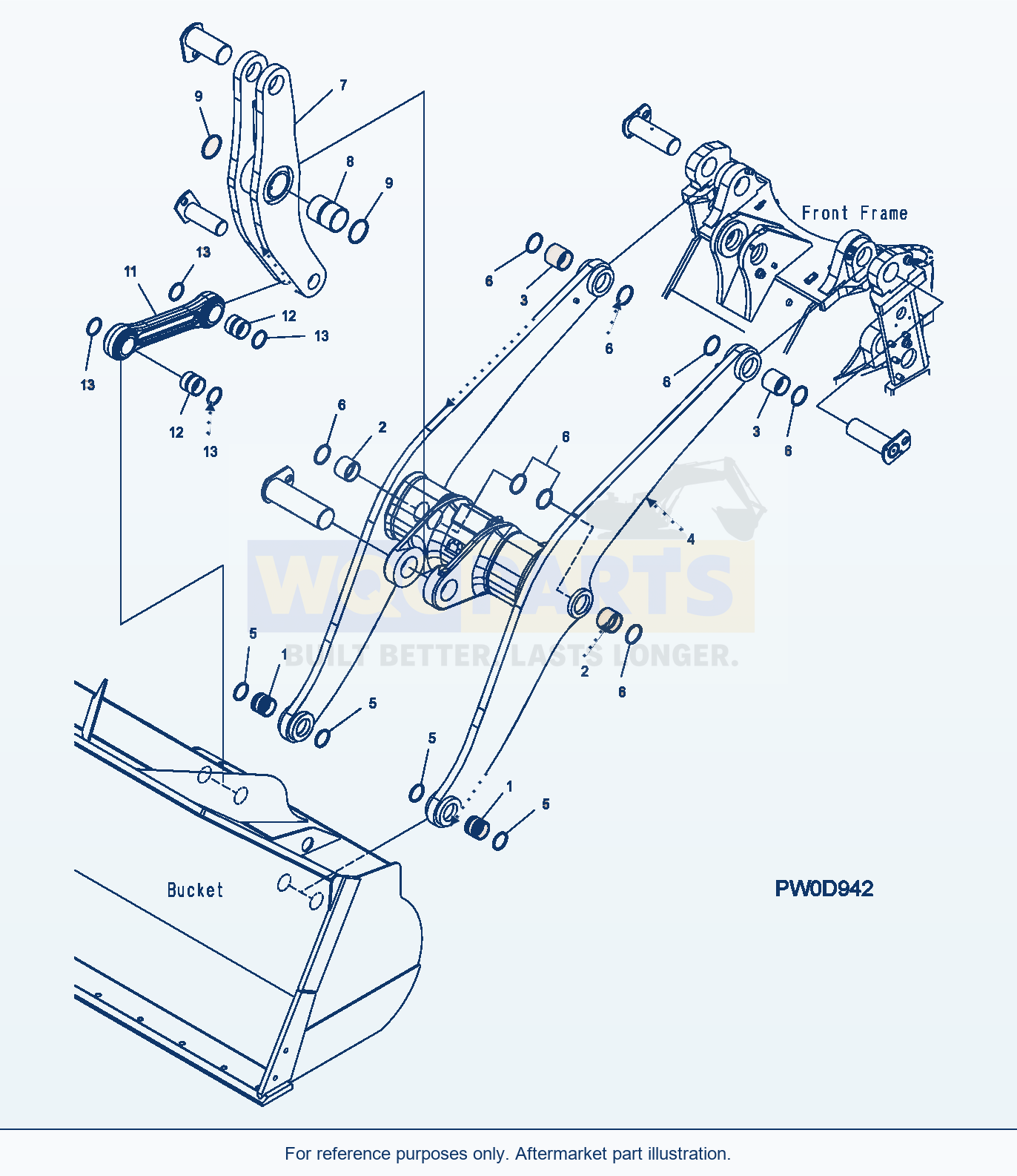 Komatsu WA380-5 Liftarm And Bellcrank (High Lift) parts diagram