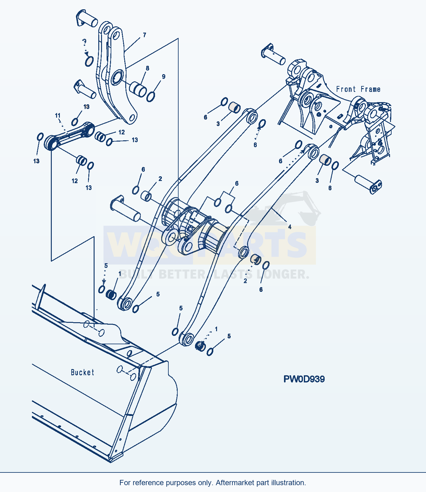Komatsu WA380-5 Liftarm And Bellcrank parts diagram