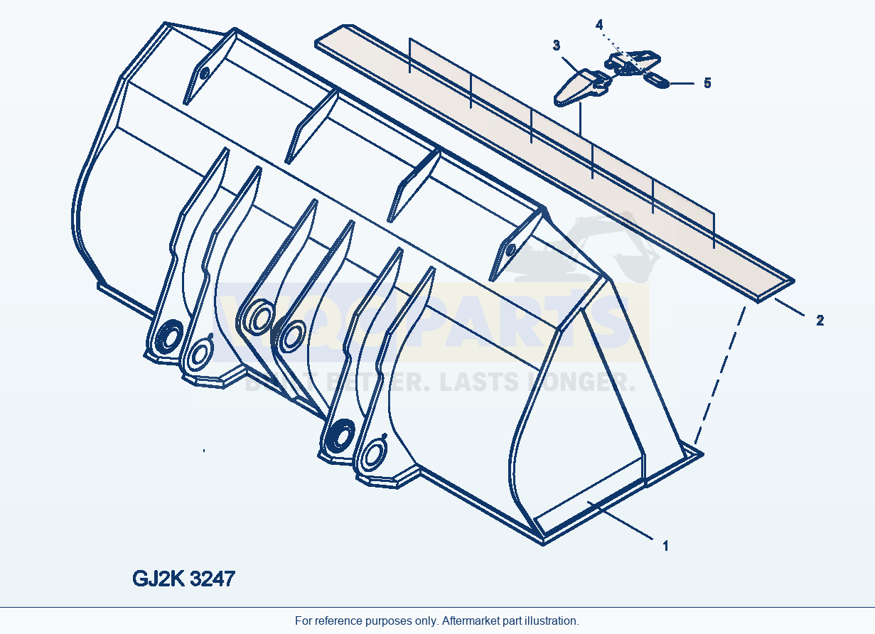 Komatsu WA380-5 Qc - Bucket 3.1m³ (W Teeth) (Old) parts diagram