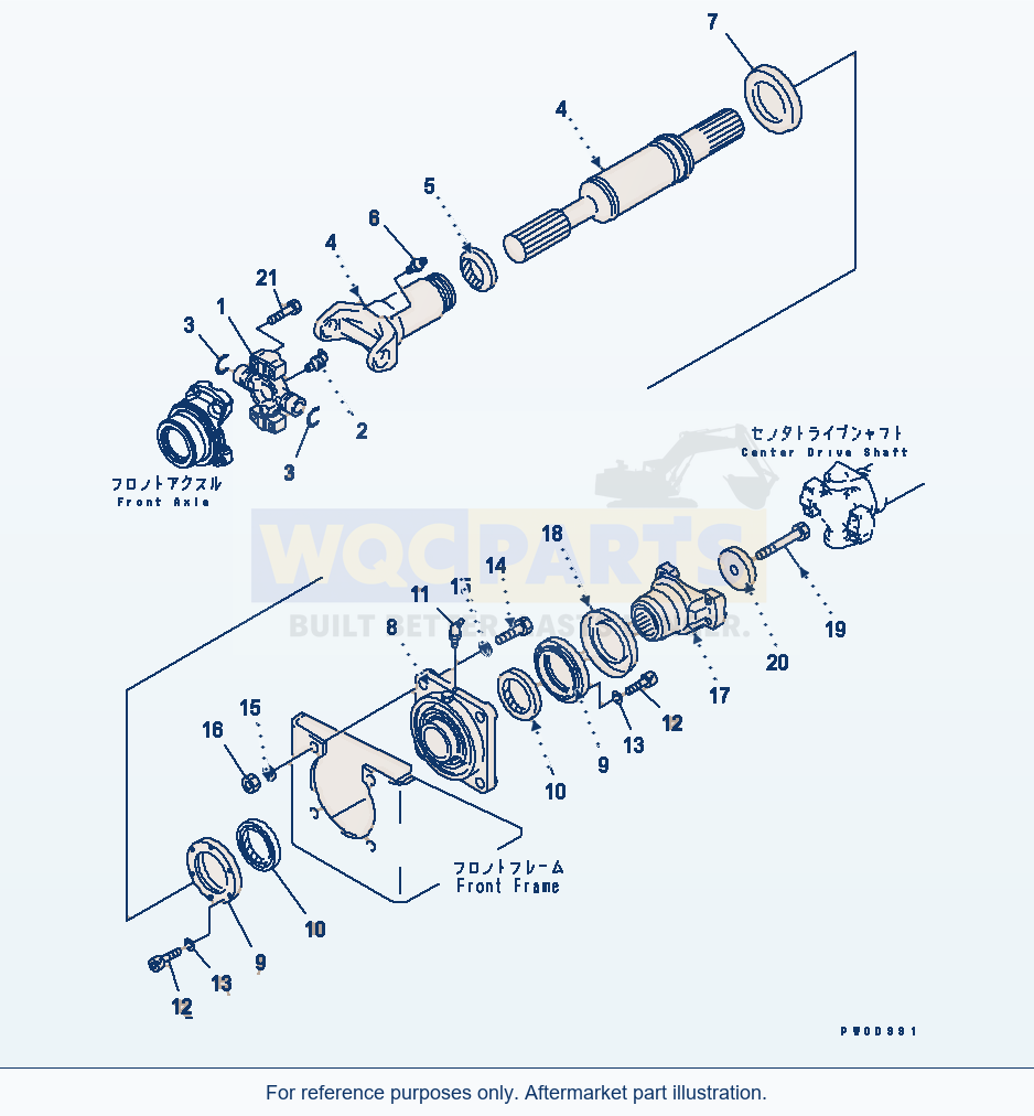 Komatsu WA380-5 Drive Shaft (Front) Serial 60001-UP parts diagram