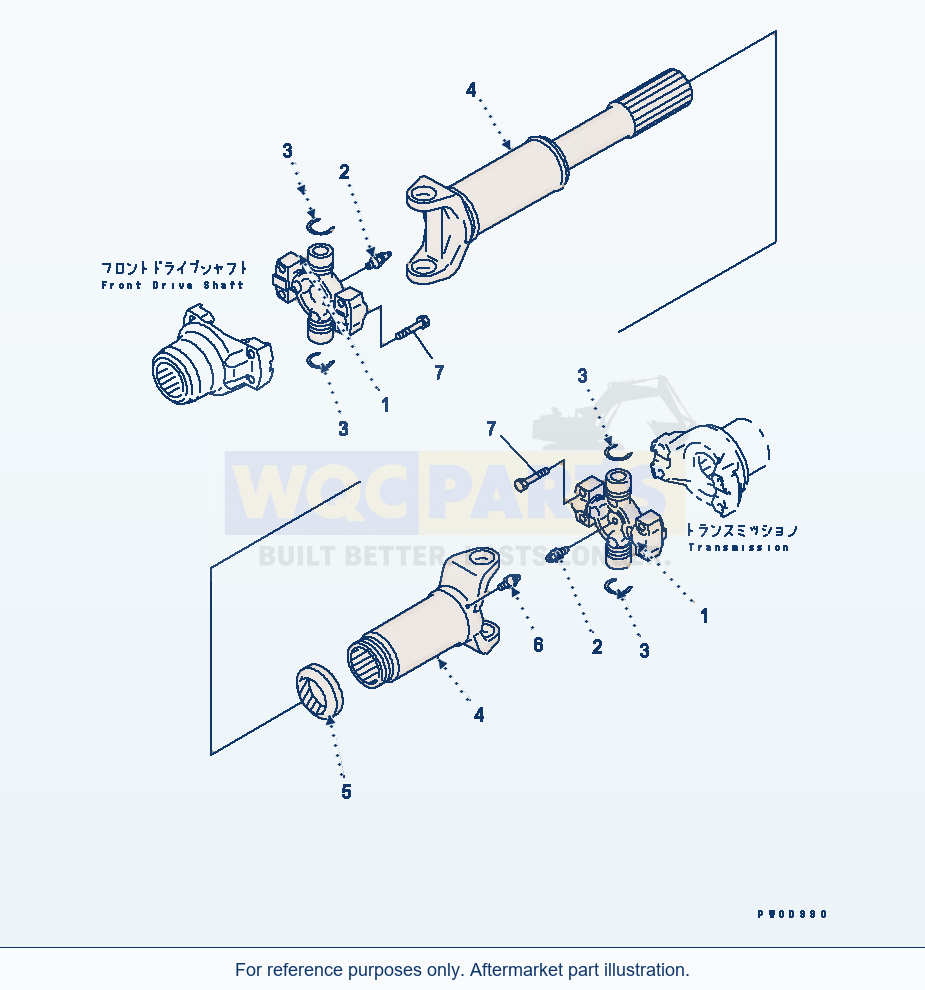 Komatsu WA380-5 Drive Shaft Serial 60001-UP parts diagram
