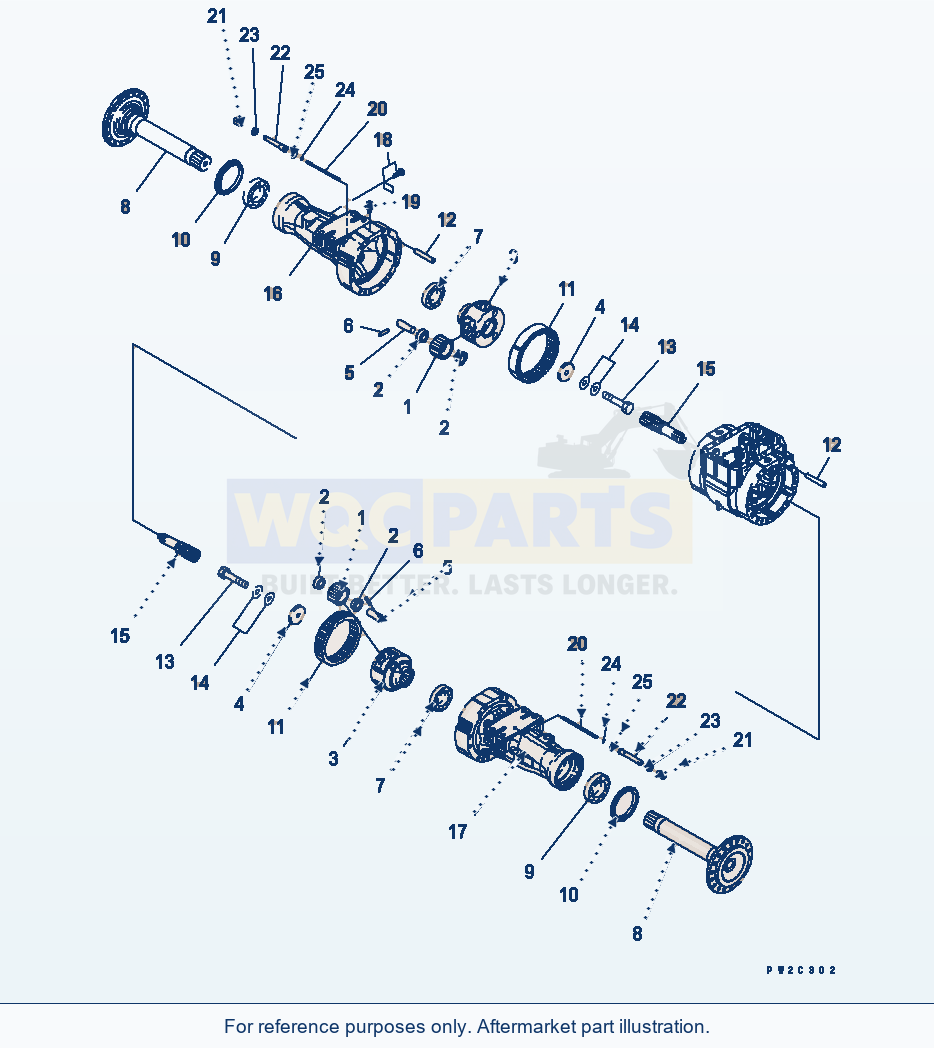 Komatsu WA380-5 Front Axle (Final Drive) Serial 60001-UP parts diagram