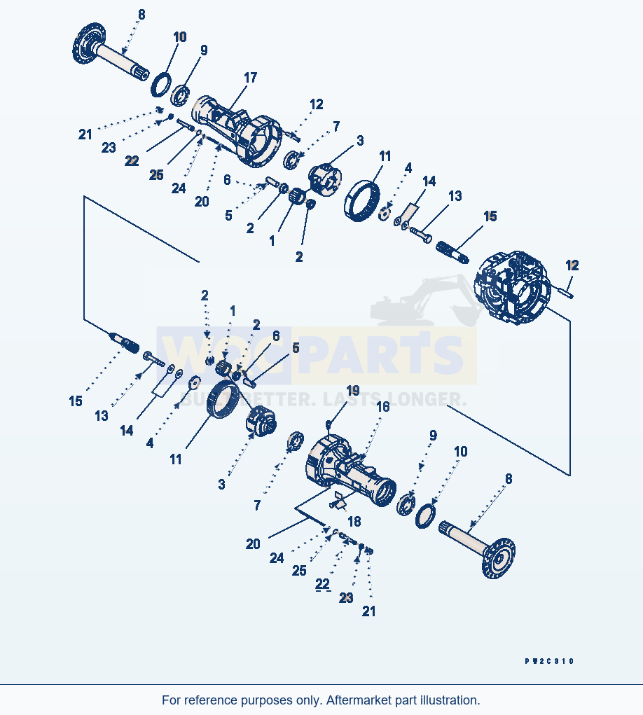 Komatsu WA380-5 Rear Axle (Final Drive) Serial 60001-UP parts diagram