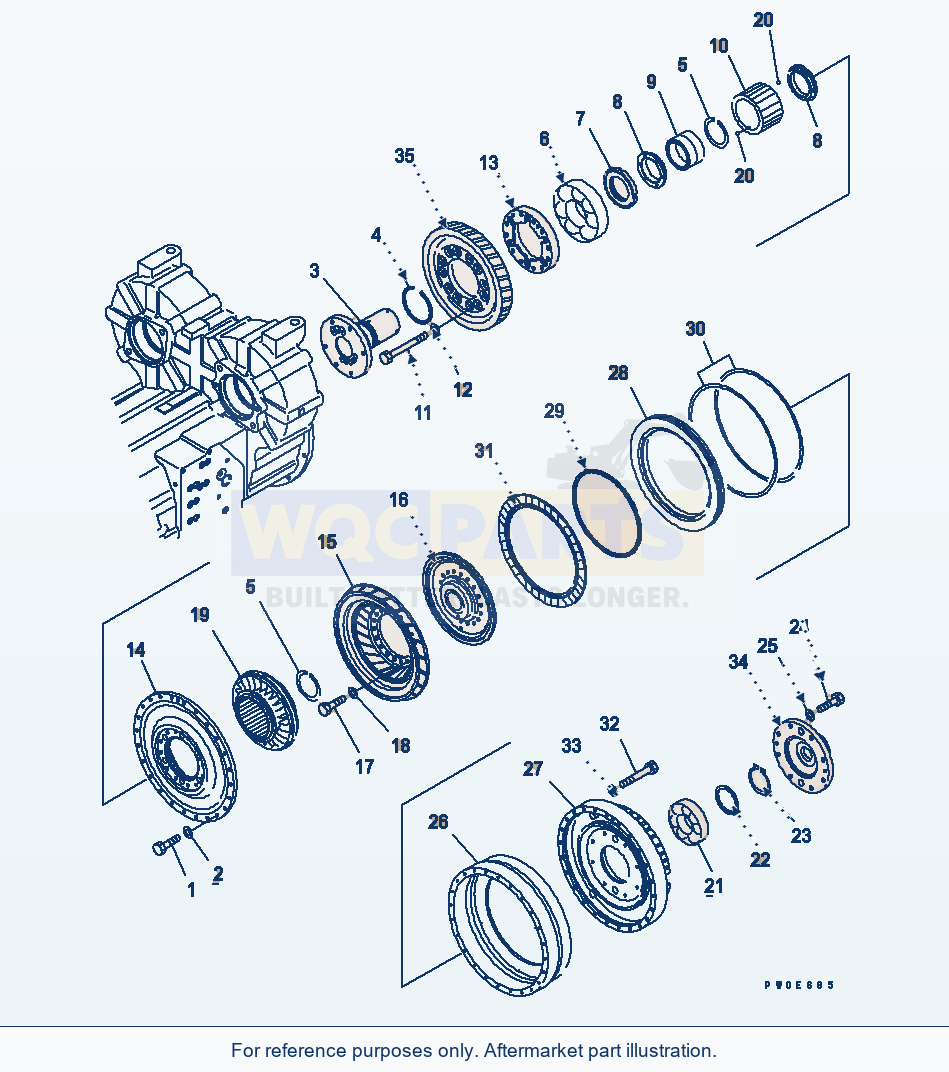Komatsu WA380-5 Torque Converter (With Lock-Up) Serial 60001-UP parts diagram