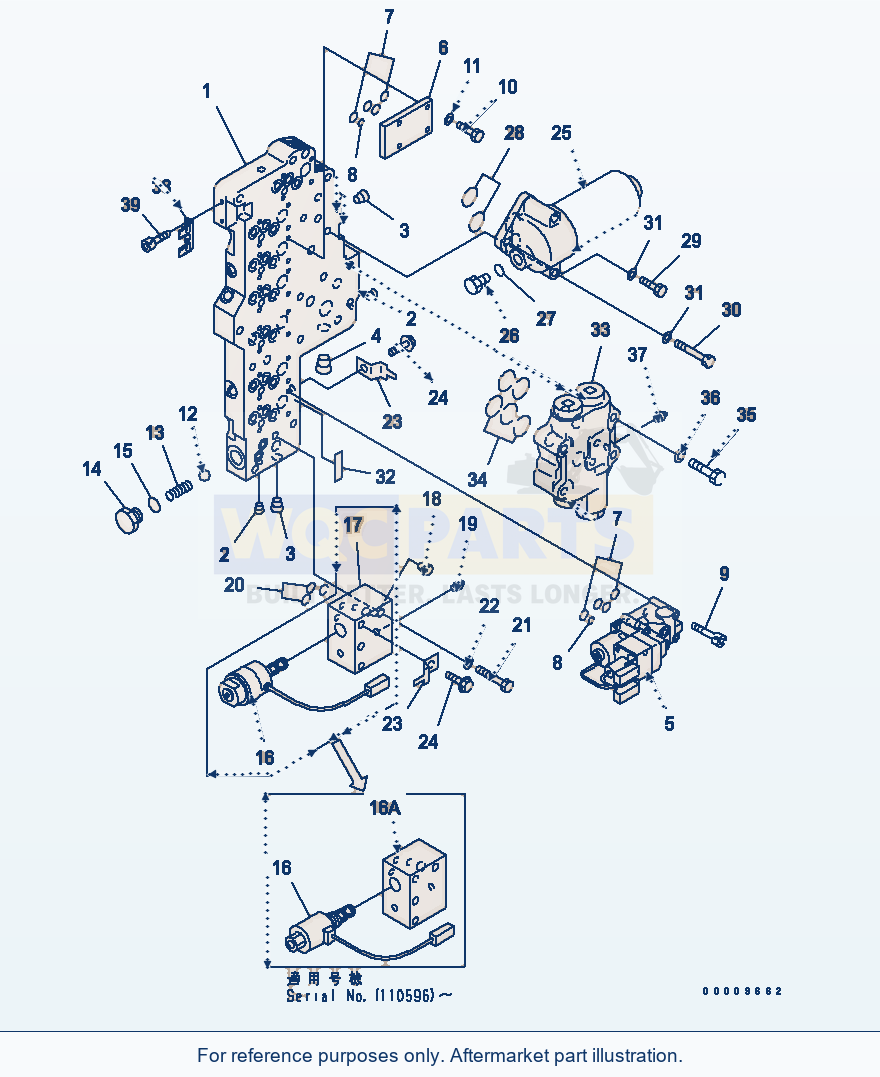 Komatsu WA380-5 Transmission Main Valve Serial 60001-UP parts diagram