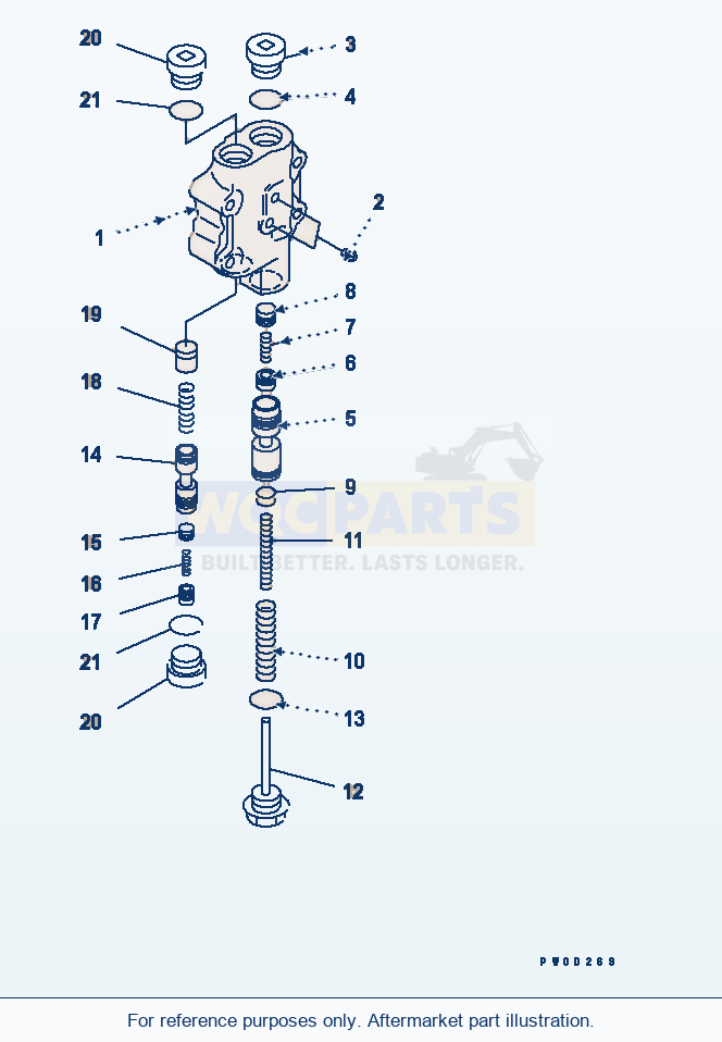 Komatsu WA380-5 Transmission Modulation Valve Serial 60001-UP parts diagram