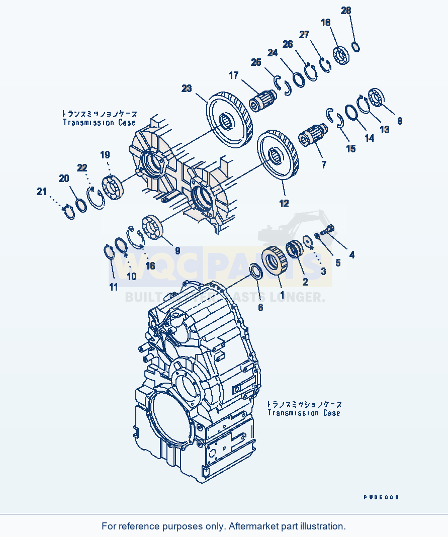 Komatsu WA380-5 Transmission (P.T.O.) Serial 60001-UP parts diagram