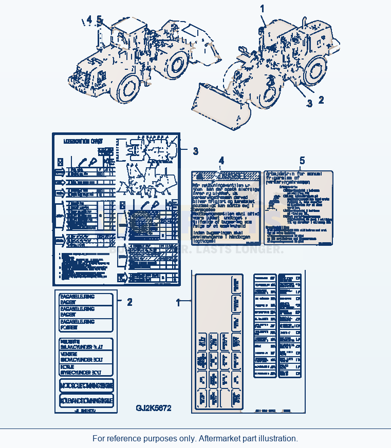 Komatsu WA380-5 Marks And Plates (Danish) parts diagram