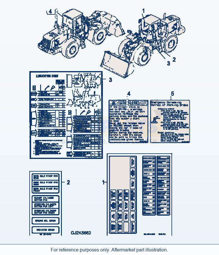 Komatsu WA380-5 Marks And Plates (English, Estonian) parts diagram