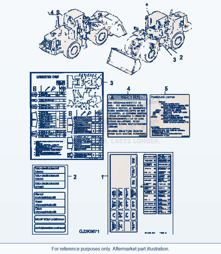 Komatsu WA380-5 Marks And Plates (Finnish) parts diagram