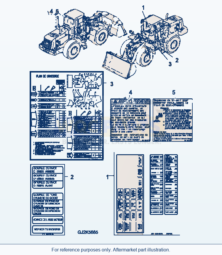 Komatsu WA380-5 Marks And Plates (French) Serial H50051 - UP parts diagram