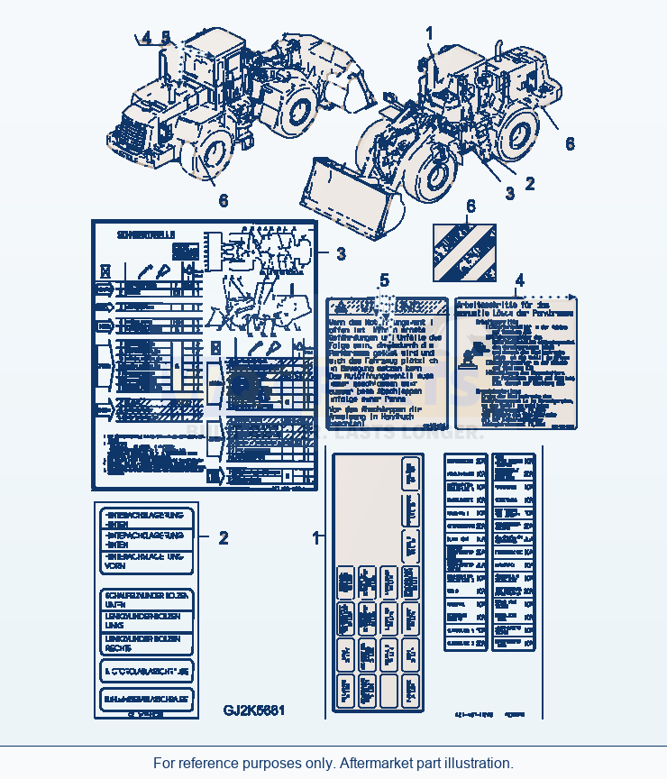 Komatsu WA380-5 Marks And Plates (German) parts diagram