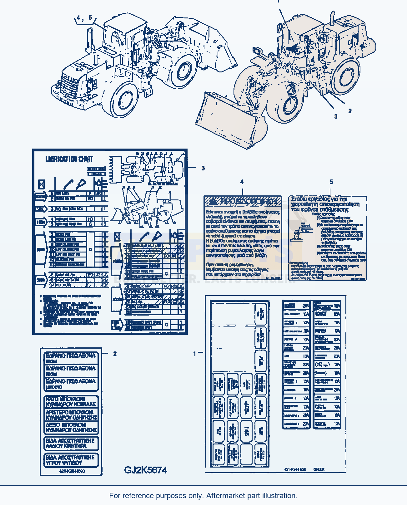 Komatsu WA380-5 Marks And Plates (Greek) parts diagram