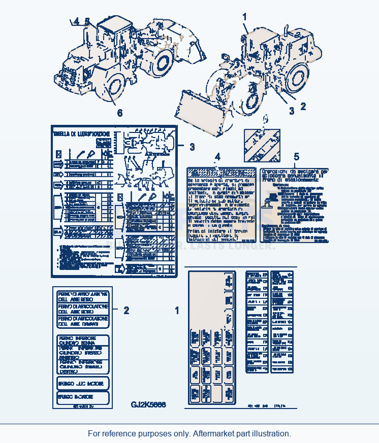 Komatsu WA380-5 Marks And Plates (Italian) parts diagram