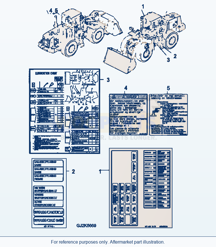 Komatsu WA380-5 Marks And Plates (Norwegian) parts diagram