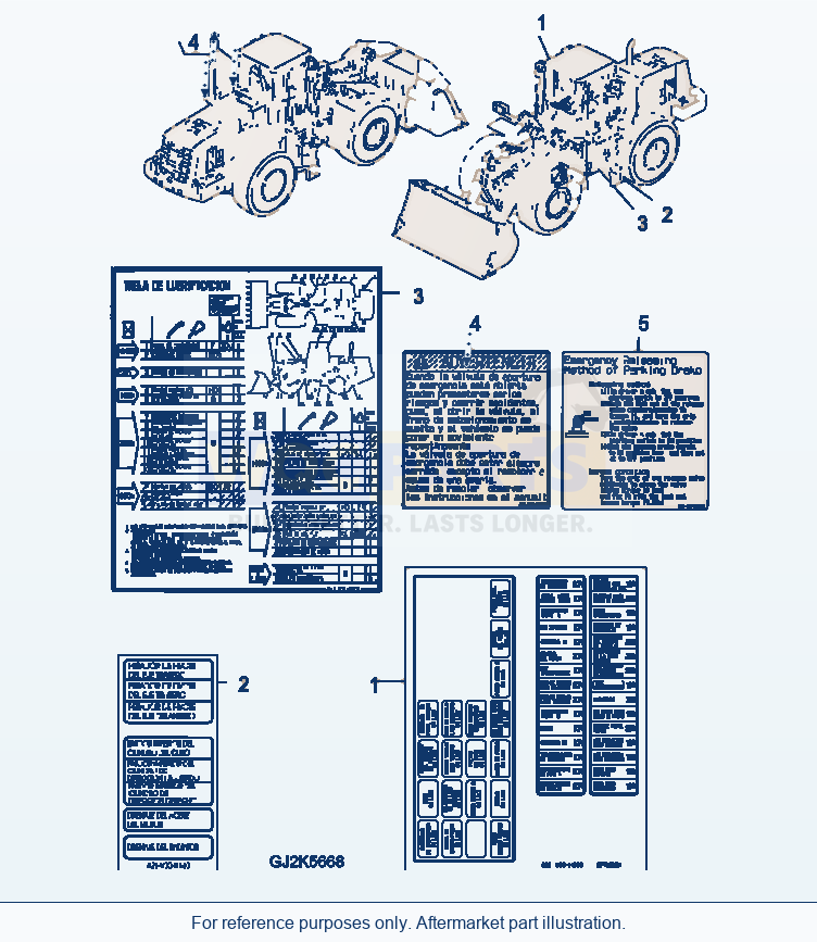 Komatsu WA380-5 Marks And Plates (Spanish) Serial H50051 - UP parts diagram