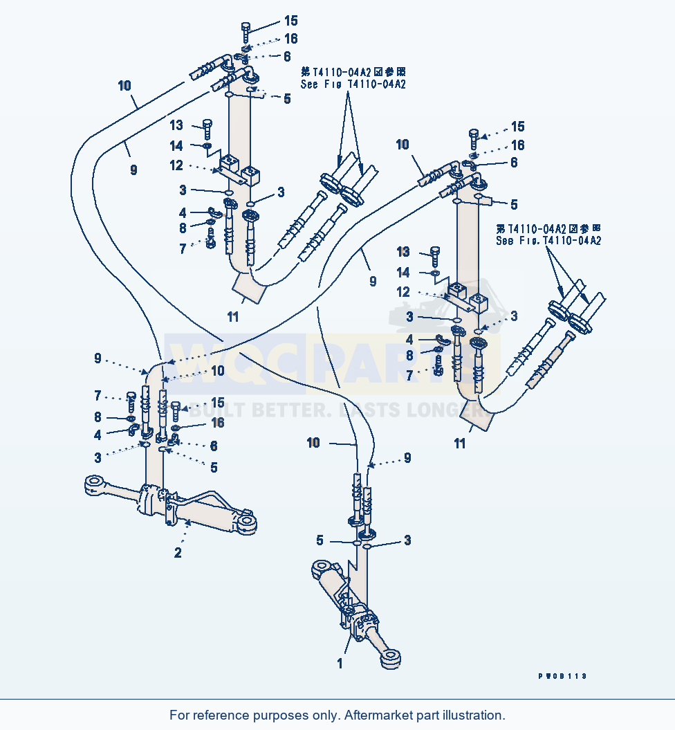 Komatsu WA380-5 Blade (Multi Blade) (Blade Cylinder Line) parts diagram