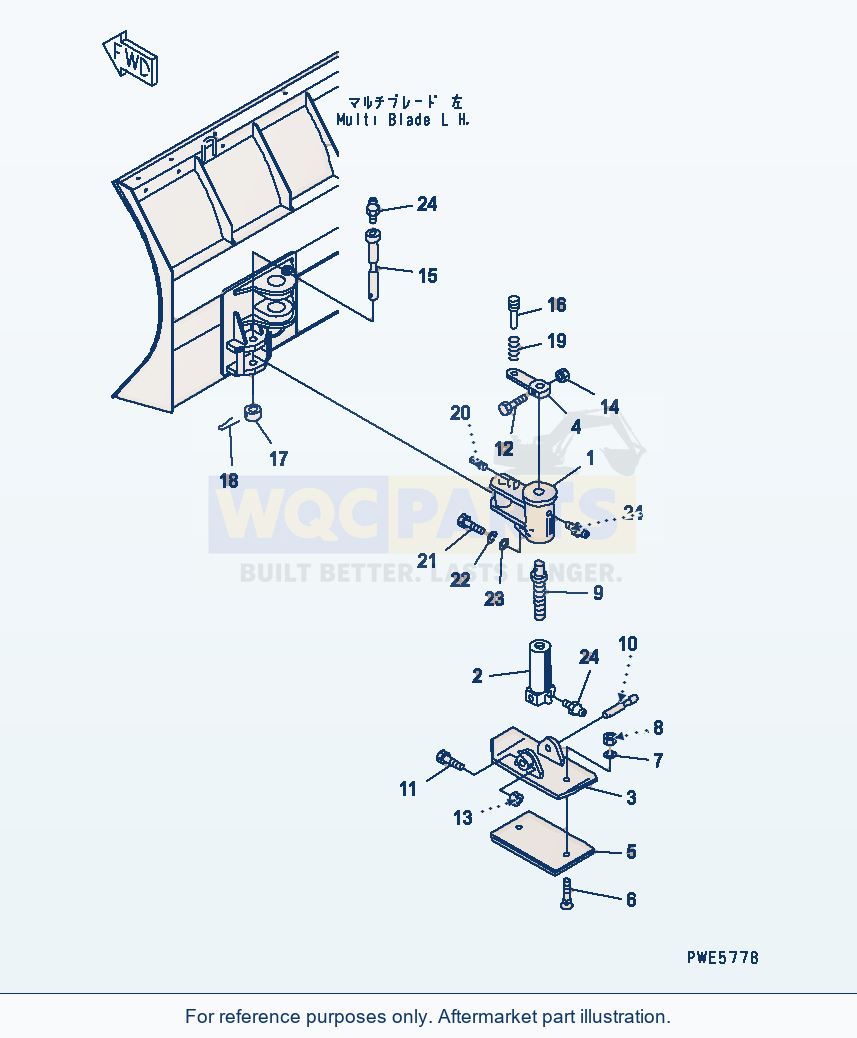 Komatsu WA380-5 Blade (Multi Blade) (Sled, L.H.)(#60001-60174) parts diagram
