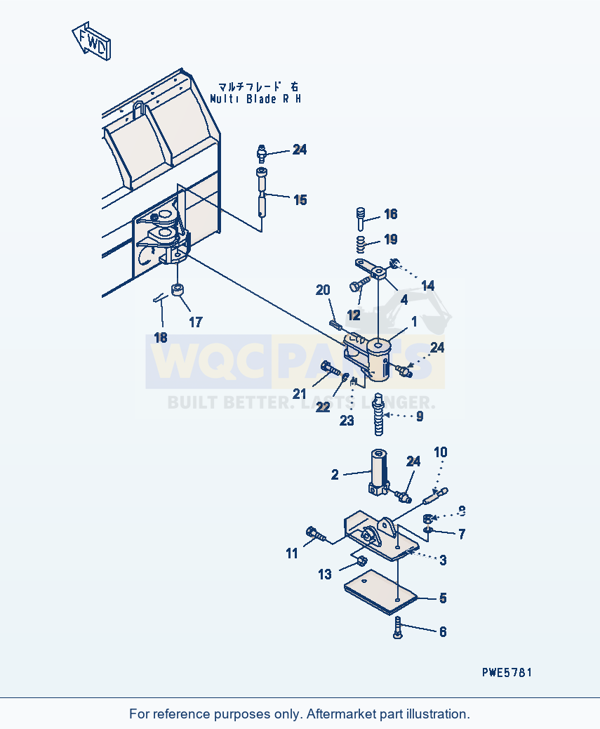 Komatsu WA380-5 Blade (Multi Blade) (Sled, R.H.)(#60001-60174) parts diagram